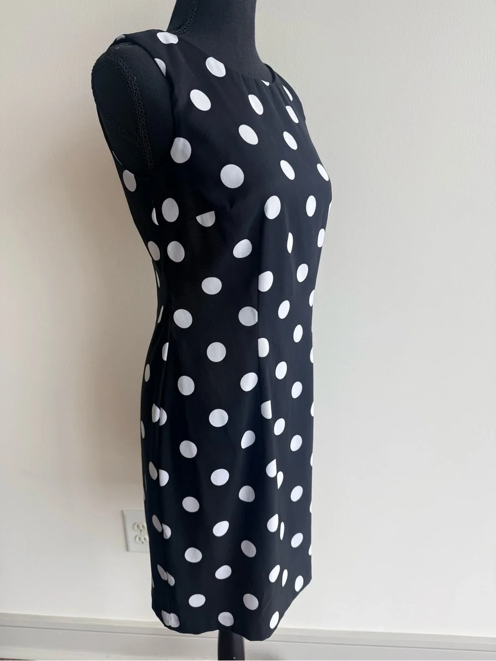 Alyx Black Midi Dress with White Polka Dots